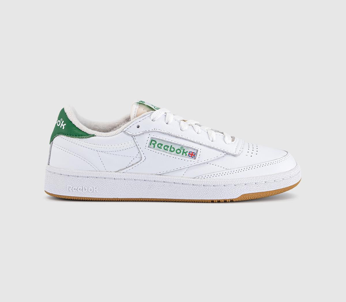 Reebok Club C 85 Vintage Trainers White Glen Green Rubbber Gum