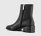 Womens OFFICE Arrow Covered Gusset Ankle Boots Black Leather