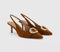 Womens OFFICE Maeva Buckle Trim Slingback Heels Tan Faux Suede