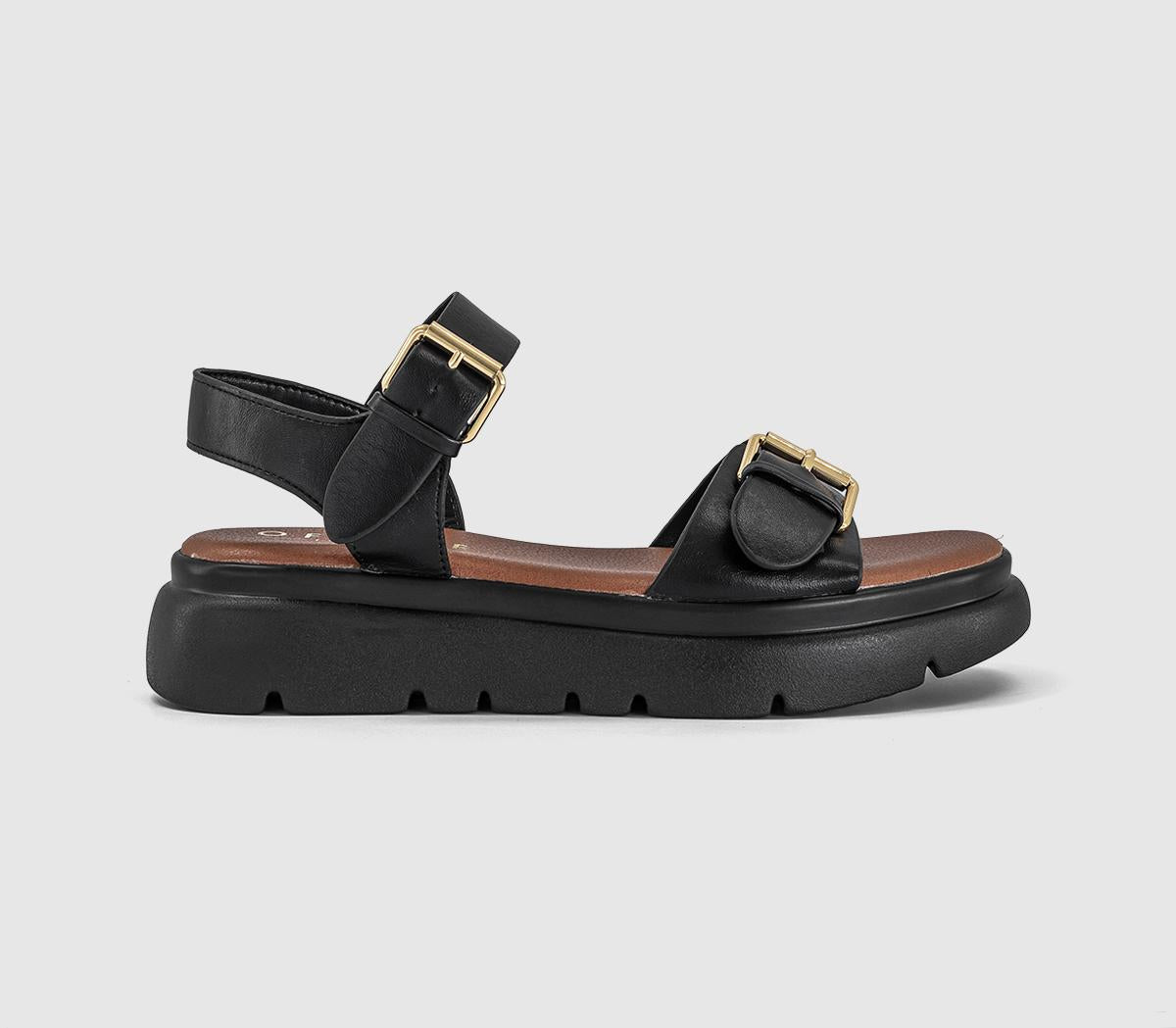 Womens OFFICE Sage Buckle Detail Platform Sandals Black