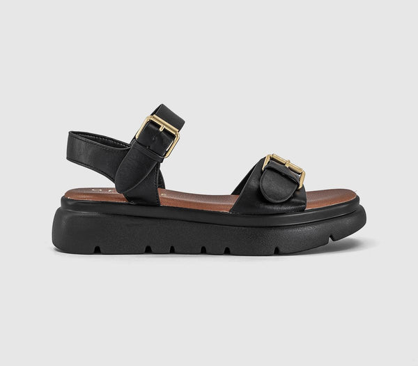 Womens OFFICE Sage Buckle Detail Platform Sandals Black