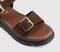 Womens OFFICE Sage Buckle Detail Platform Sandals Brown Suede