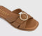 Womens OFFICE Salerno Trim Detail Sliders Tan Leather