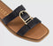 Womens OFFICE Santana Belt Detail Sliders Black Leather