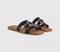 Womens OFFICE Santana Belt Detail Sliders Black Leather