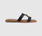 Womens OFFICE Santana Belt Detail Sliders Black Leather