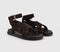 Womens OFFICE Simone Toe Loop Ankle Strap Footbed Sandals Brown Suede