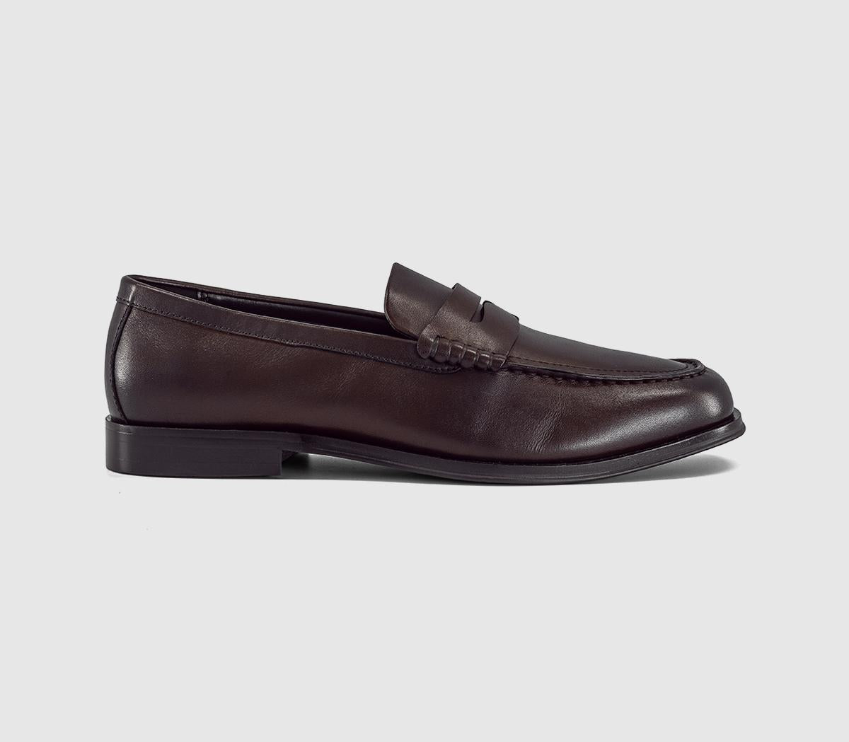 Mens OFFICE Matisse Loafers Brown Leather