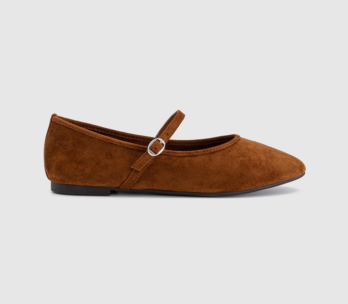 Womens OFFICE Fifi Single Strap Mary Jane Ballet Pumps Tan