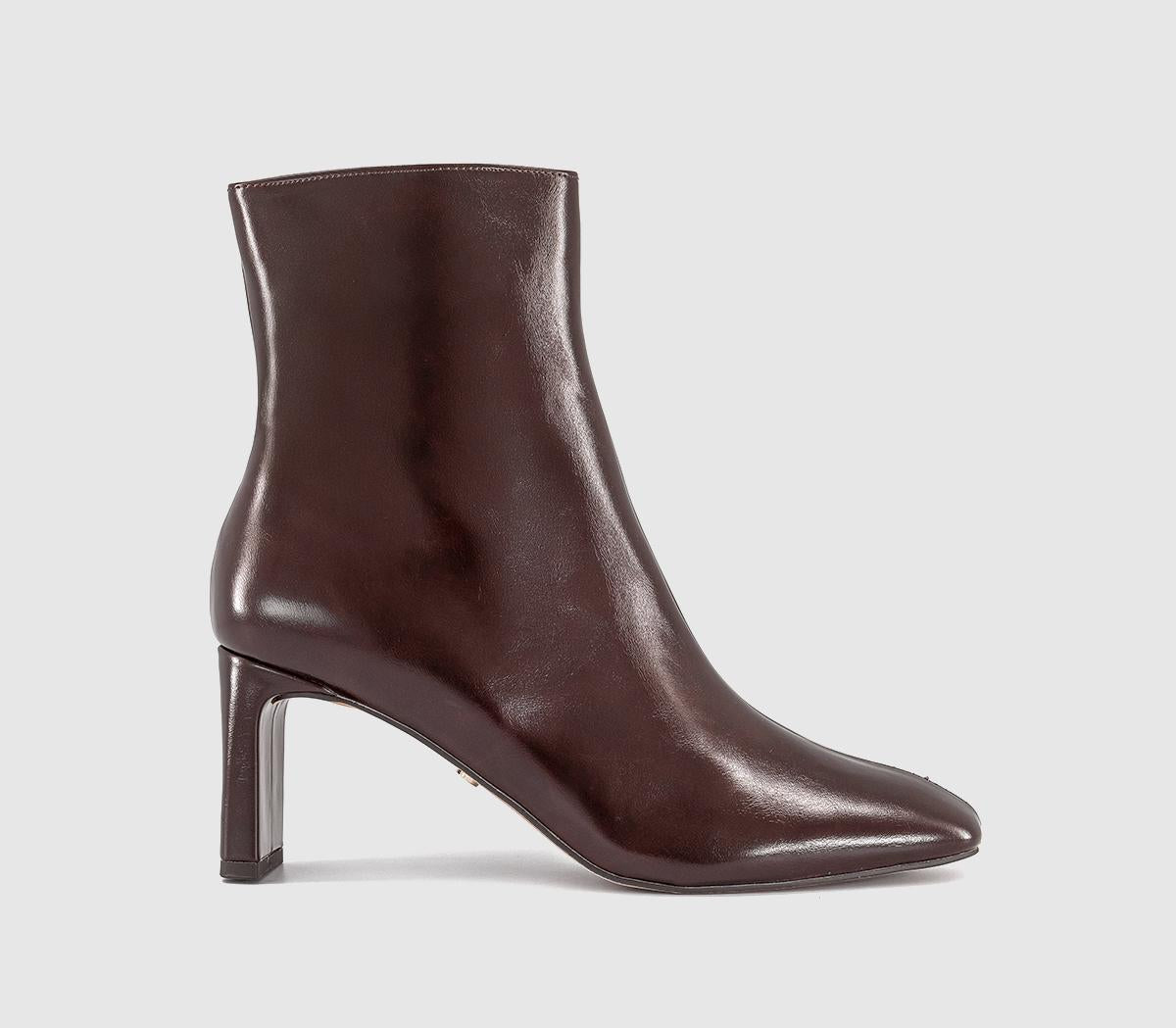 Womens OFFICE Anoushka Heeled Ankle Boots Chocolate Brown