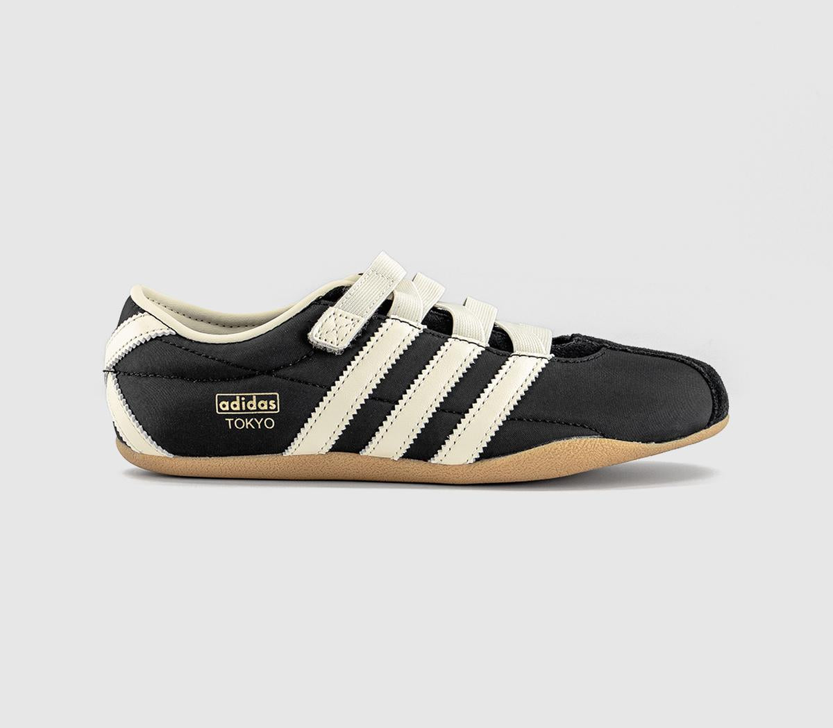 adidas Tokyo Mary Jane Trainers Black Cream White Gold Metallic