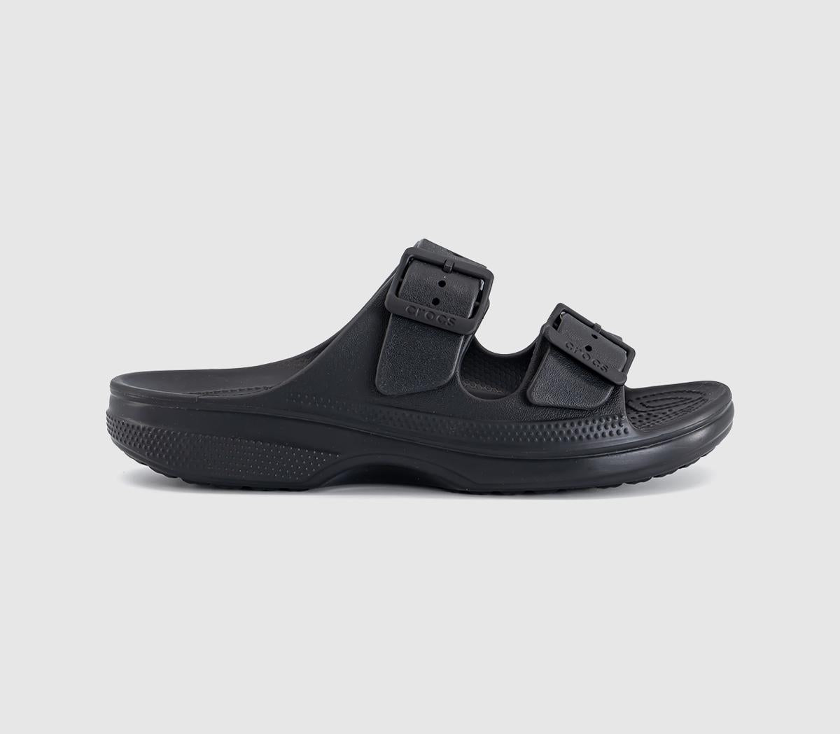 Womens Crocs Saturday Two Strap Sandals Black