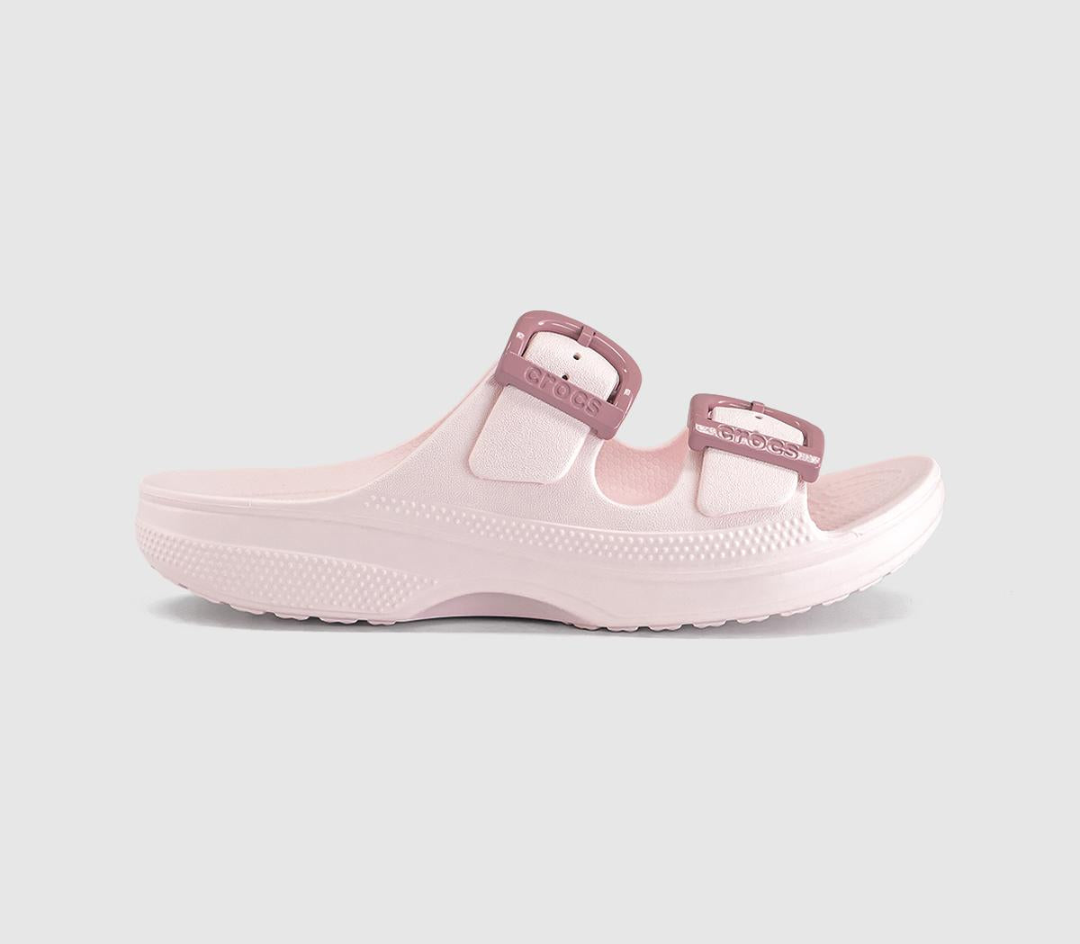 Womens Crocs Saturday Two Strap Sandals Bubble Ice Enamel Buckle