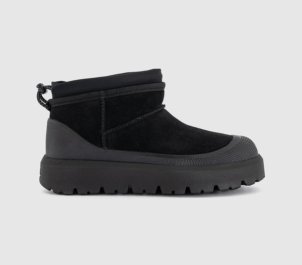 Womens UGG Classic Ultra Mini Weather Hybrid Boots Black - OFFCUTS SHOES by OFFICE