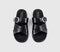 Womens OFFICE Stella Cross Strap Buckle Detail Footbed Sliders Black