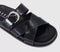 Womens OFFICE Stella Cross Strap Buckle Detail Footbed Sliders Black
