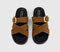 Womens OFFICE Stella Cross Strap Buckle Detail Footbed Sliders Tan Suede