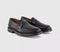 Mens Poste Perry Saddle Loafers Black Leather