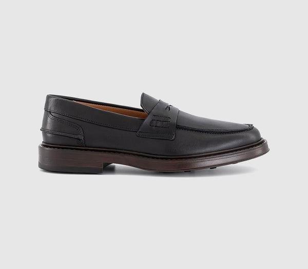 Mens Poste Perry Saddle Loafers Black Leather