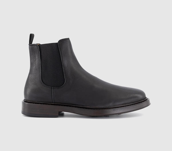Mens Poste Pedro Smart Chelsea Boots Black Leather - OFFCUTS SHOES by OFFICE