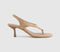 Womens OFFICE Mimi Toe Post Slingback Heels Taupe Faux Suede