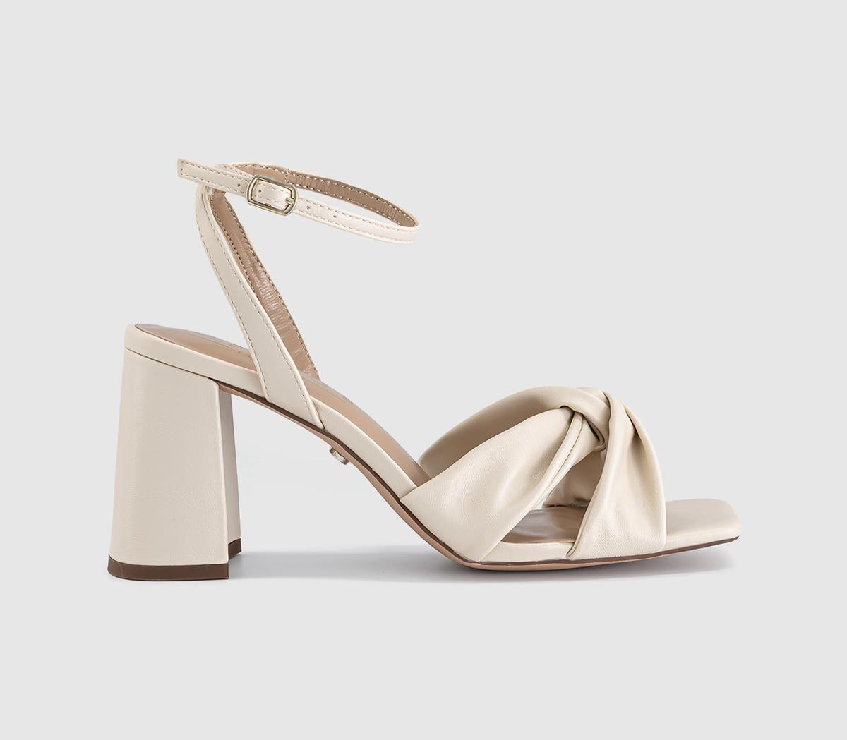 Womens OFFICE Hattie Soft Twist Front Block Sandal Off White