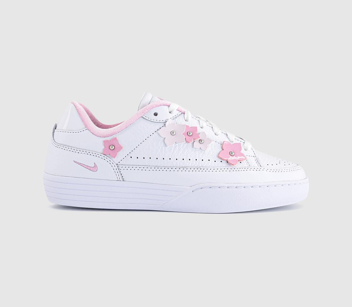 Nike Tennis Centre Trainers White Pink Rise Bleached Lilac