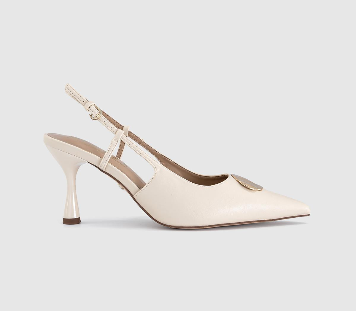 Womens OFFICE Hazel Trim Detail Slingback Court Heels Off White