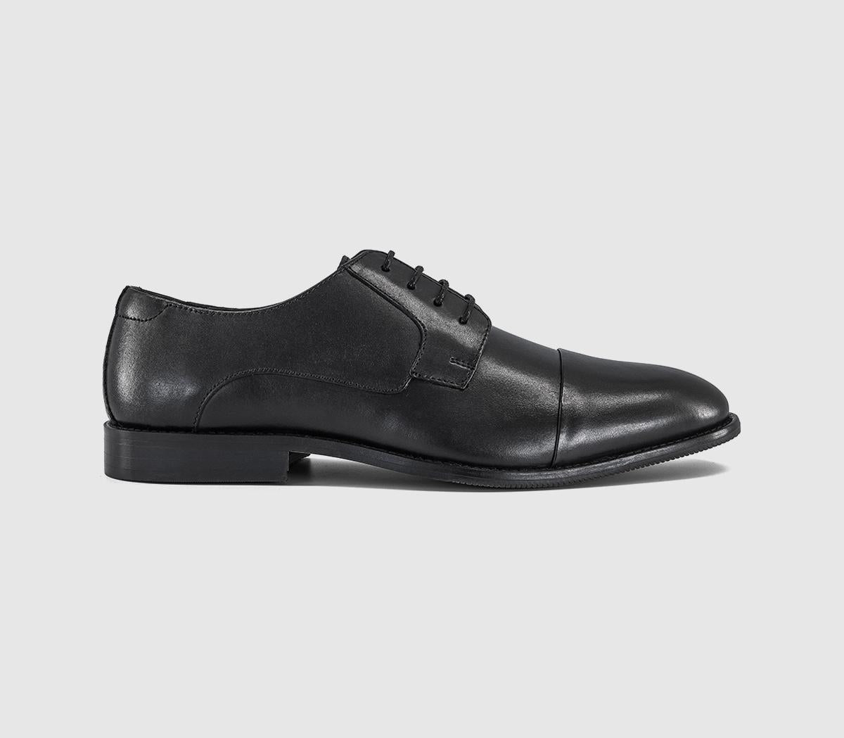 Mens Office Mayson Toe Cap Derby Black Leather