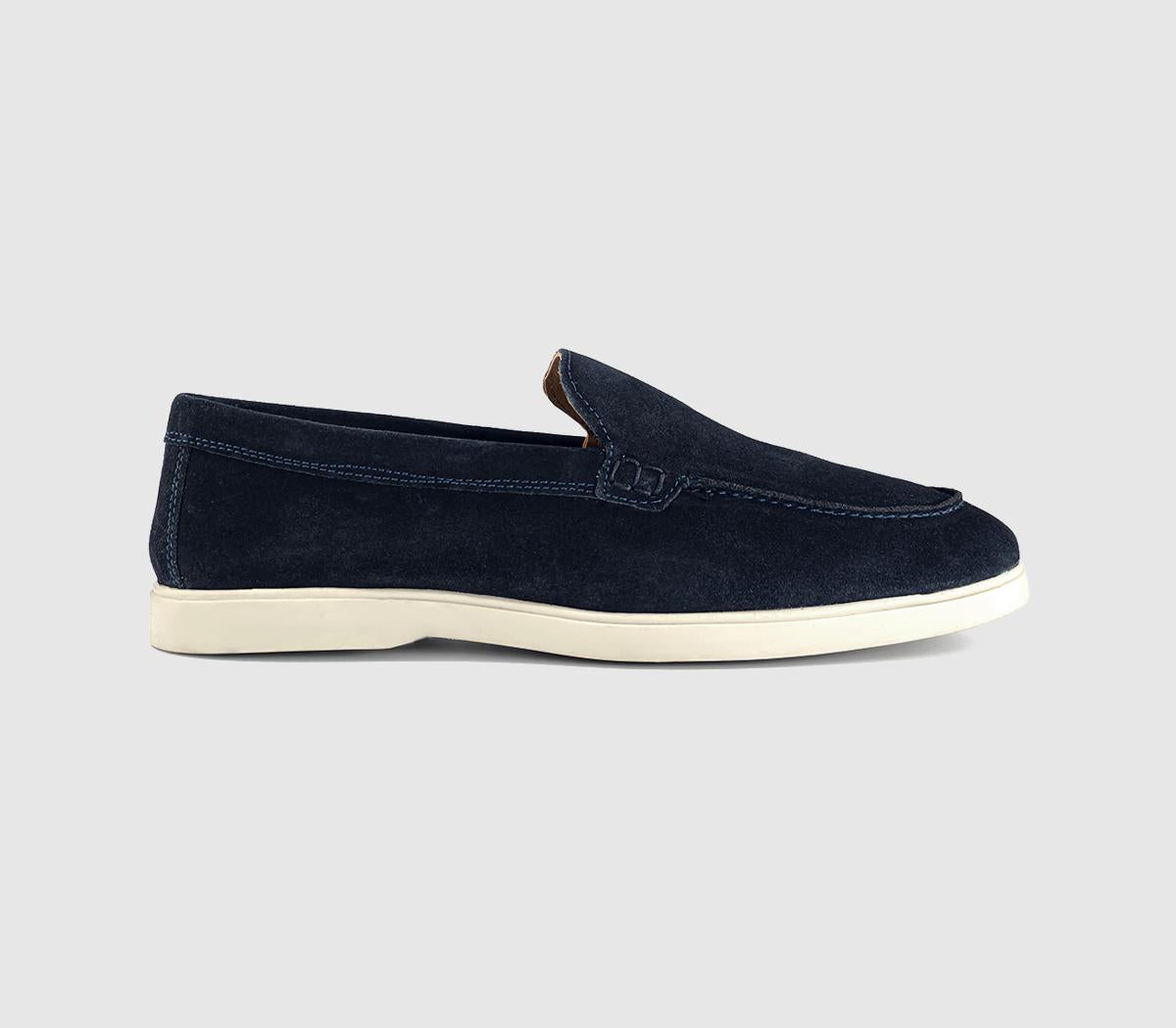 Mens OFFICE Cruise Suede Loafers Navy Suede