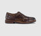 Mens OFFICE Marwood Stitched Detail Double Monk Shoes Brown Leather