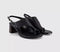 Womens OFFICE Montreal Toe Post Stacked Heel Sandals Black Leather
