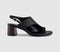 Womens OFFICE Montreal Toe Post Stacked Heel Sandals Black Leather