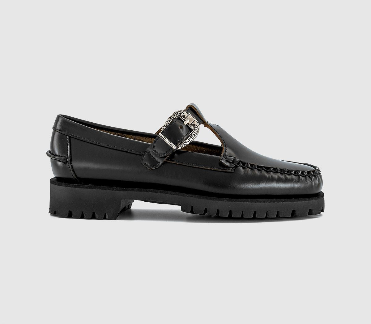 Womens Sebago Aurora T Bar Shoes Black