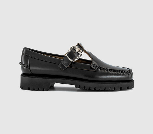 Womens Sebago Aurora T Bar Shoes Black