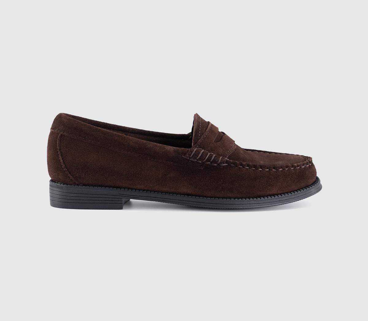 Womens G.H. Bass & Co. Weejun Penny Suede Loafers Chocolate Suede