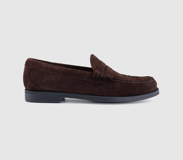 Mens G.H Bass & Co Weejun Larson Suede Loafers Chocolate Suede