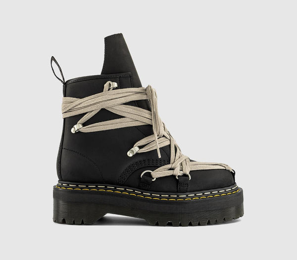 Mens Rick Owens 1460 Quad Sole Megalace® Boots Black