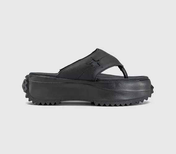 Womens Converse All Star Chuck Taylor Thong Sandals Black Black Black