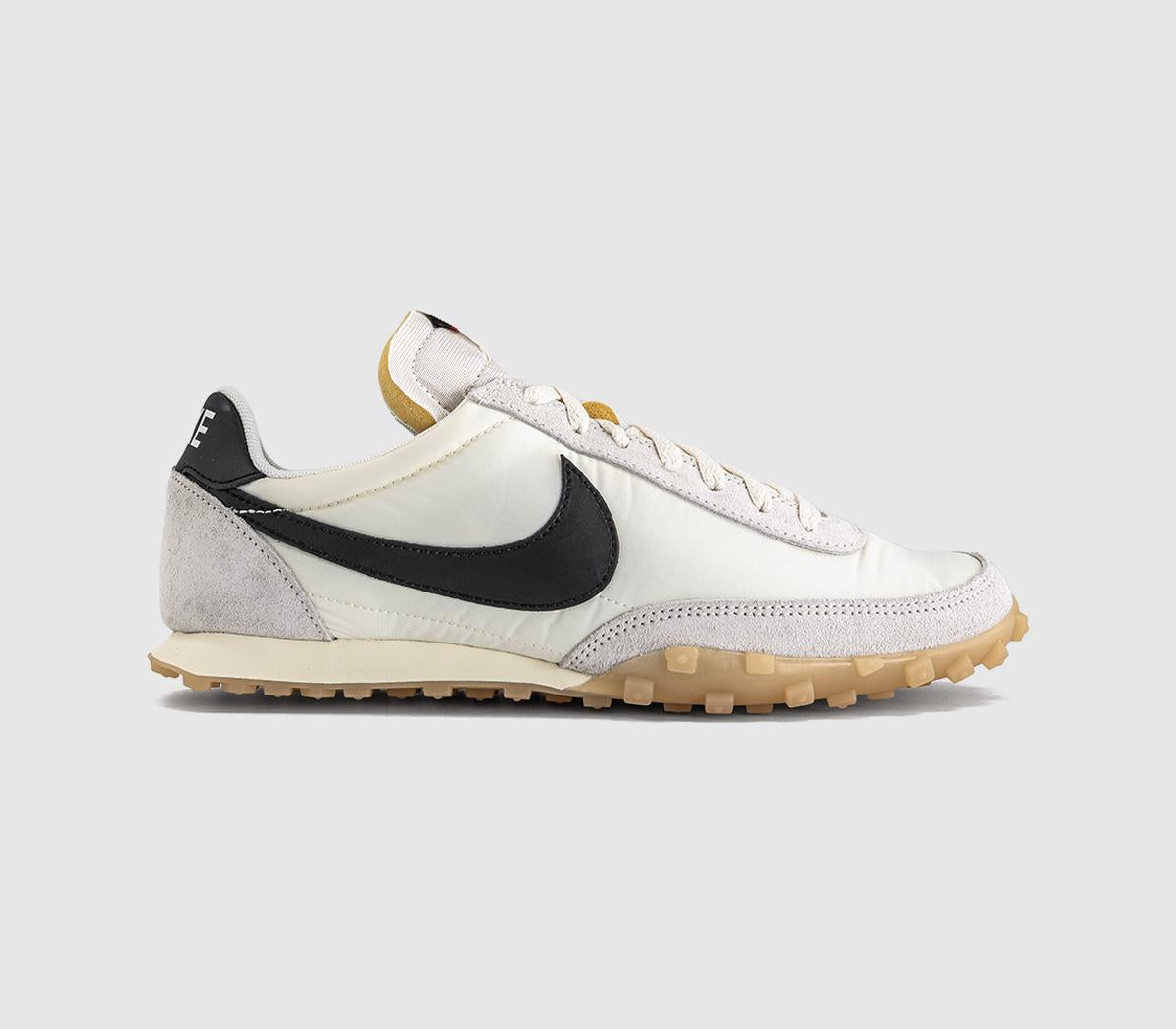 Nike Waffle Racer Trainers Sail Black Coconut Milk Gum Light Brown