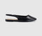 Womens OFFICE Fame Square Toe Slingback Flats Black