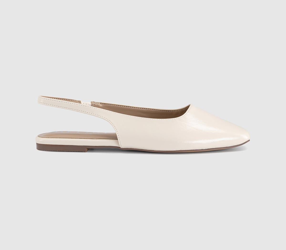 Womens OFFICE Fame Square Toe Slingback Flats Cream