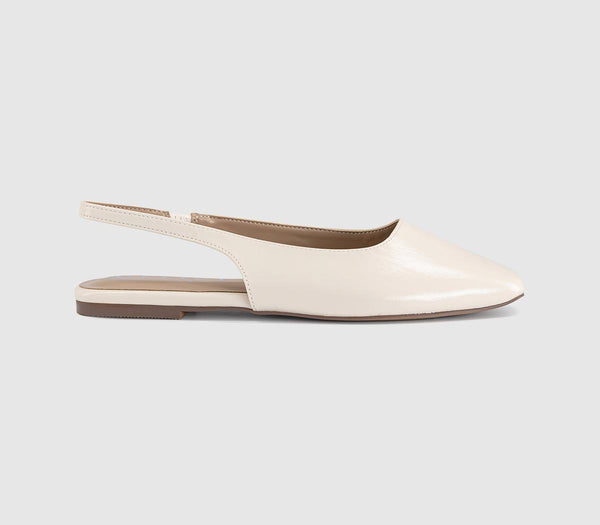 Womens OFFICE Fame Square Toe Slingback Flats Cream