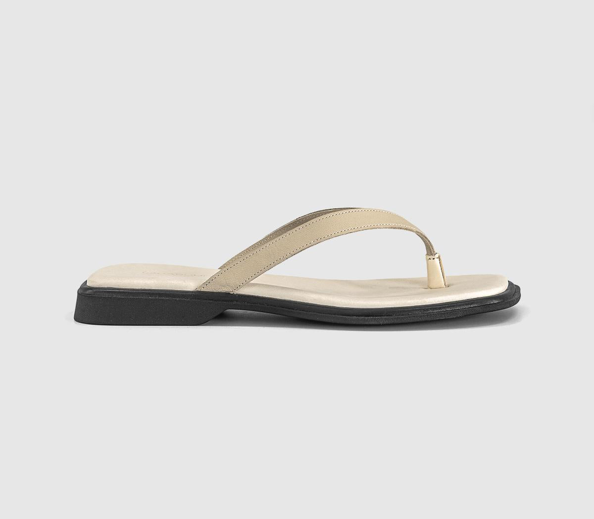 Womens Vagabond Shoemakers Izzy Toe Thong Sandals Off White Leather UK Size 6