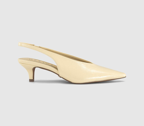 Womens OFFICE Monique High Vamp Slingback Kitten Heels Court Butter Yellow