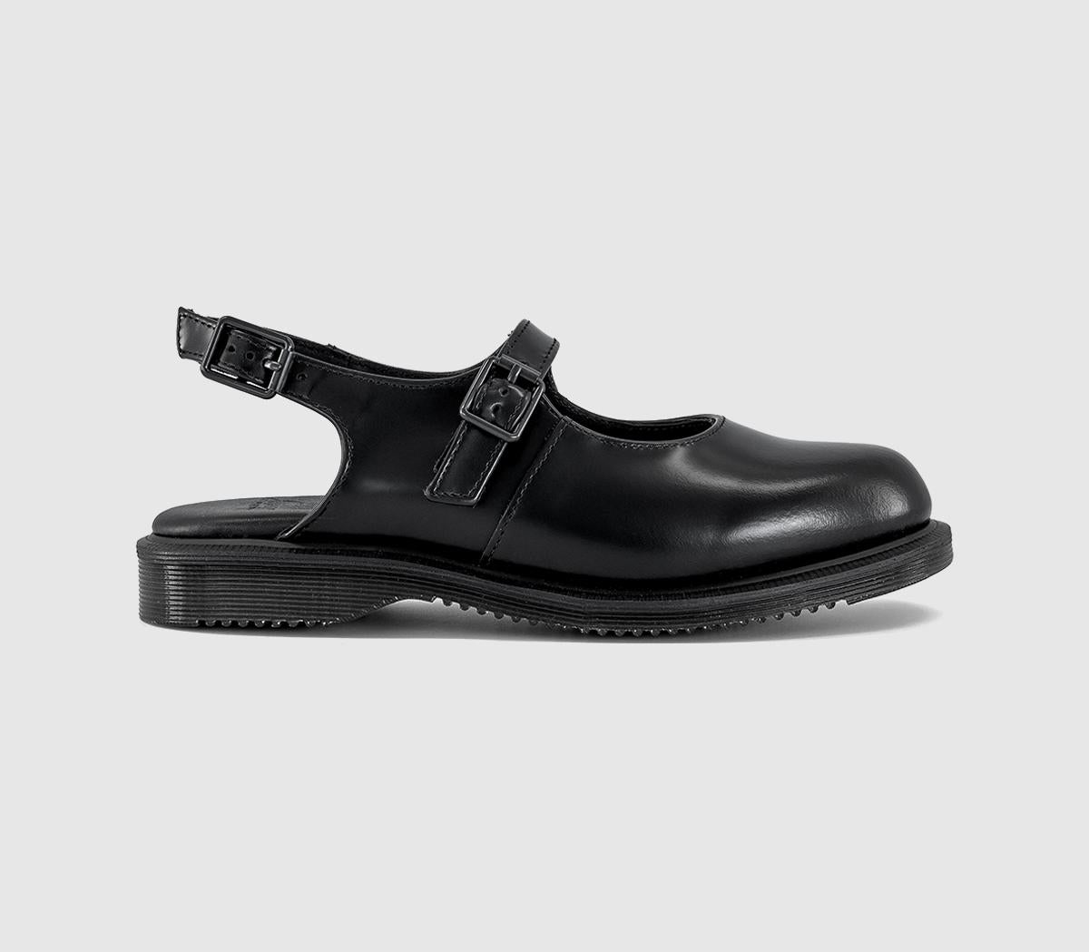 Womens Dr. Martens Madaline Mary Janes Black Polished Smooth