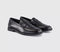 Womens OFFICE Forerro Square Toe Penny Loafers Black Leather