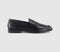 Womens OFFICE Forerro Square Toe Penny Loafers Black Leather