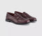 Womens OFFICE Forerro Square Toe Penny Loafers Burgundy Leather