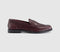 Womens OFFICE Forerro Square Toe Penny Loafers Burgundy Leather